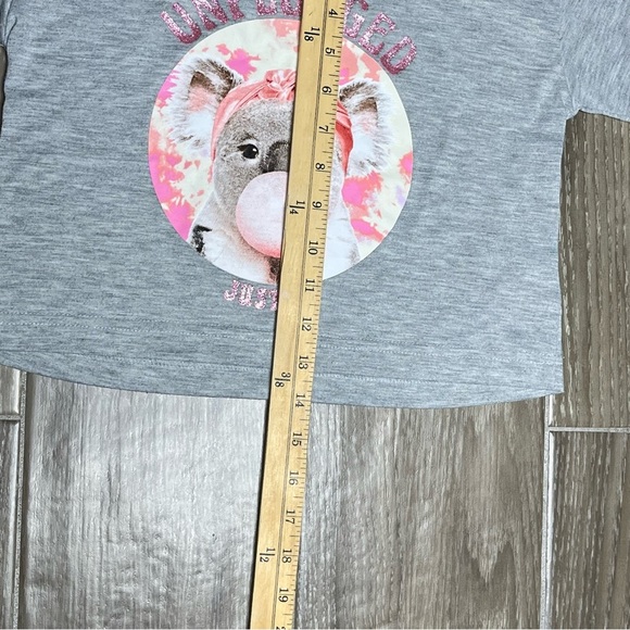 Girls Extra Small Gray Justice Funny Koala Crop Top - Picture 3 of 3